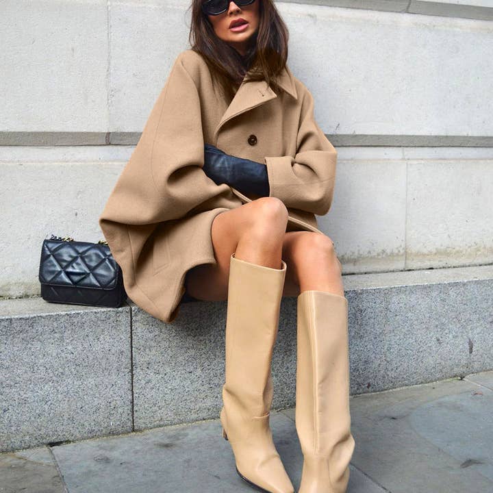 Marayn - Wholesale Cardigan - Women's - Autumn Chic Brown Wool Batwing Cardigan15