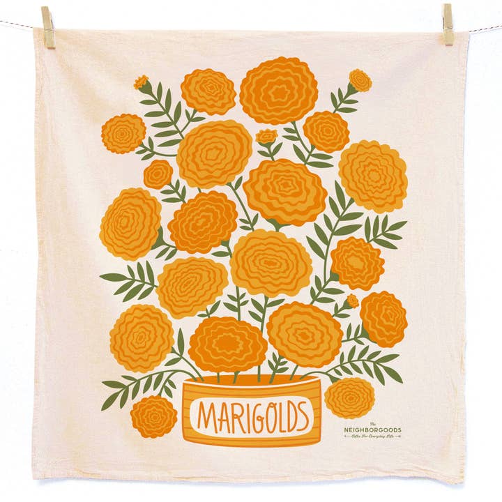 The Neighborgoods - Wholesale Tea Towel - MARI BERRY (Marigold, Strawberry) - Tea Towel Set of 2
