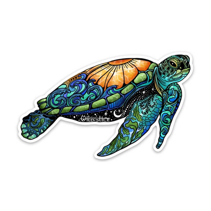 Pegatinas de tortugas marinas de 3 y 4 pulgadas para venta al por mayor de Wild Slice Designs