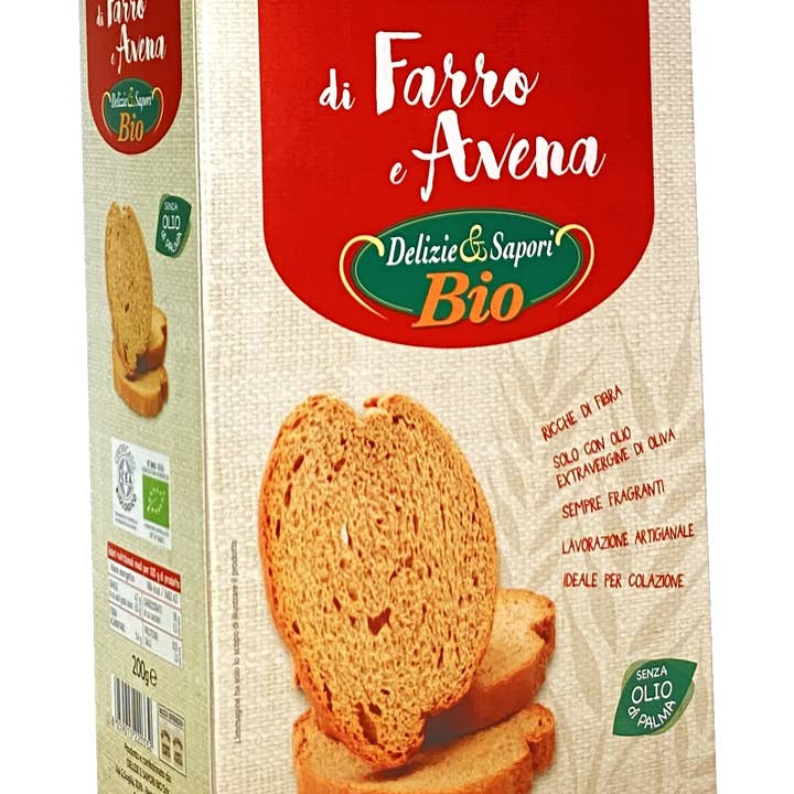 DEĹIZIE & SAPORI BIO SRLS - Wholesale Cookie - Wholemeal Spelt and Oat Rusks - pack. gr.200