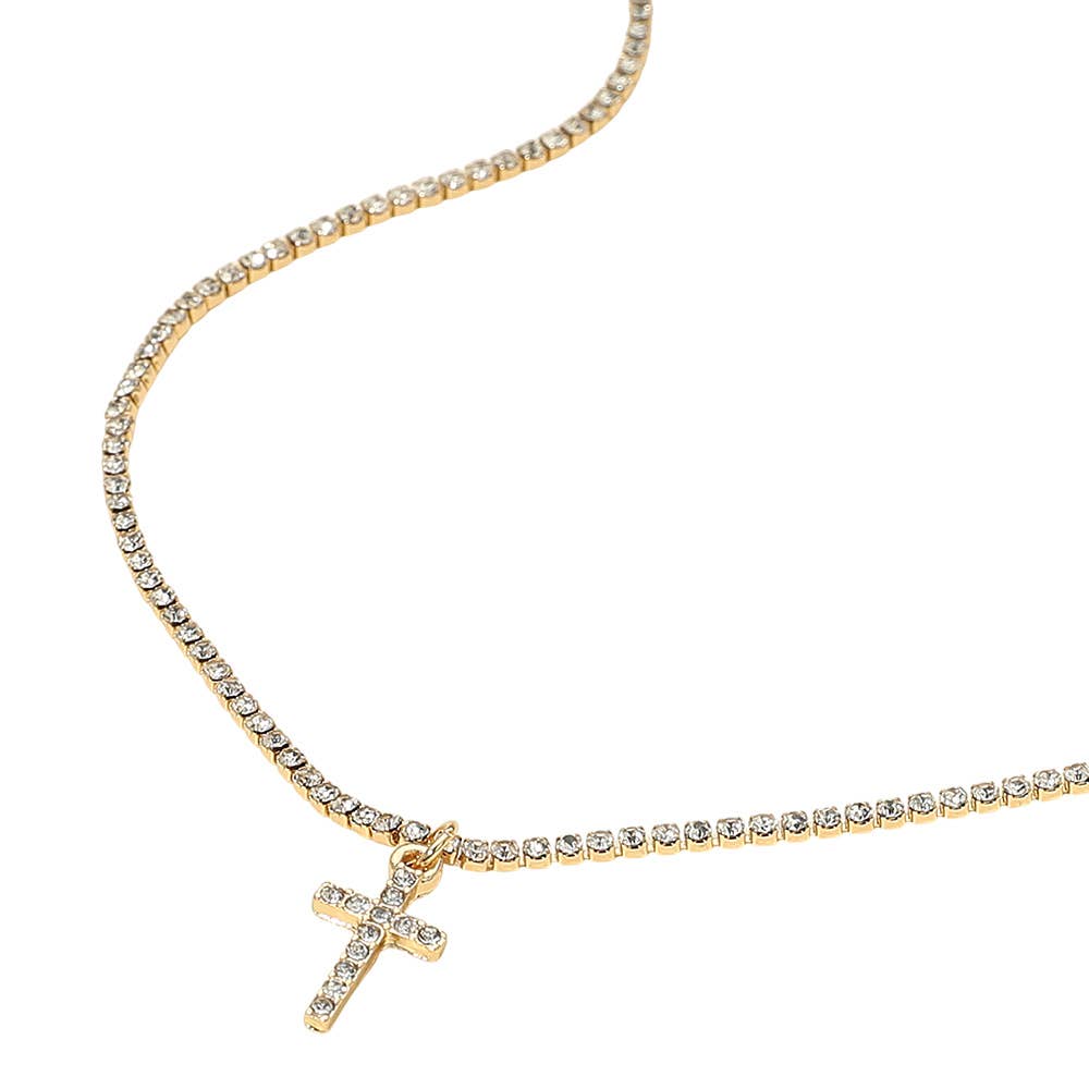 Sensibling Corp. - Wholesale Pendant/Charm Necklace - Cross Pendant Tennis Chain Necklace2