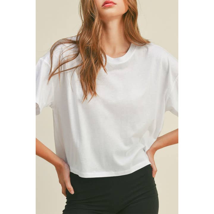 Timeless - Wholesale T-Shirt - Women's - ROUND NECK SHORT SLEEVES OVERSIZED CROP TOP6