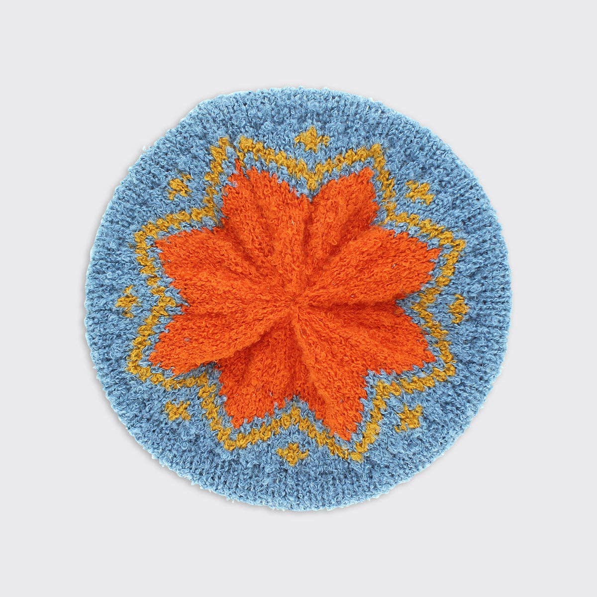 Forever England / Millie Mae – wholesale Beret – Women's – Trixie Beret - Sky Blue / Burnt Orange1