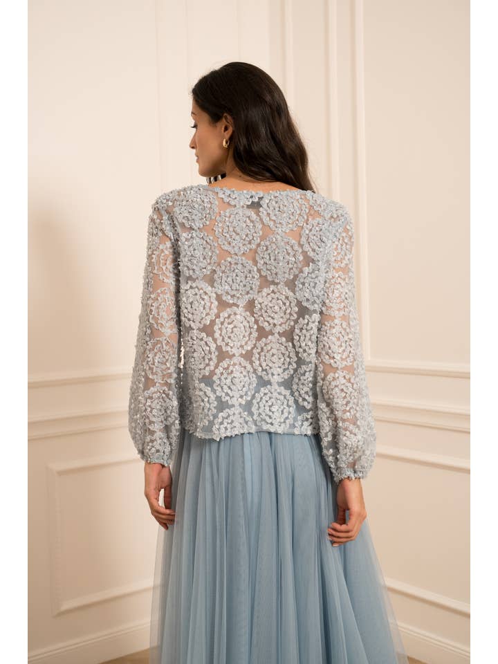 CHOKLATE PARIS - Wholesale Blouse - Women's - Textured rosette blouse (S/M-M/L) - CK0802213