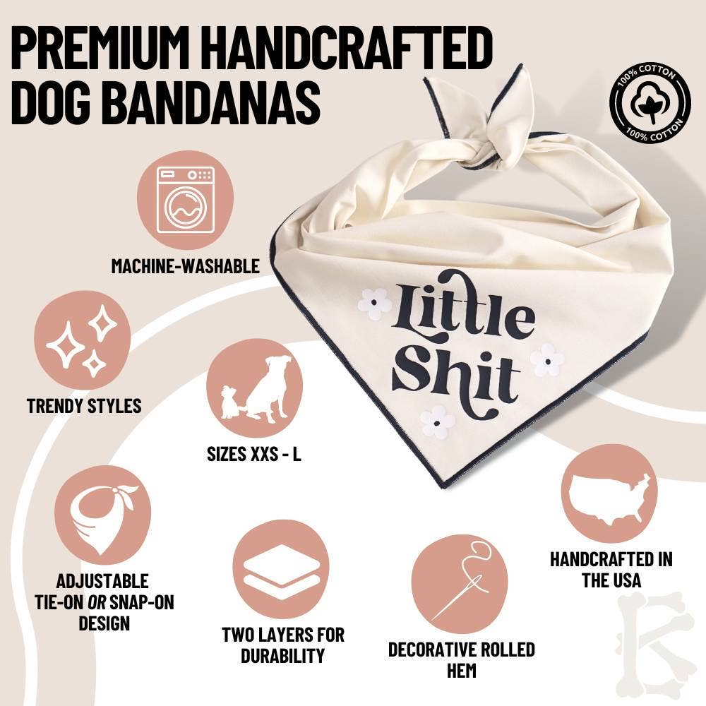 Boneyard Co. – wholesale Pet bandana – Dog – "Little Sh*t" Funny Sassy Dog Bandana, unique dog mom gifts7