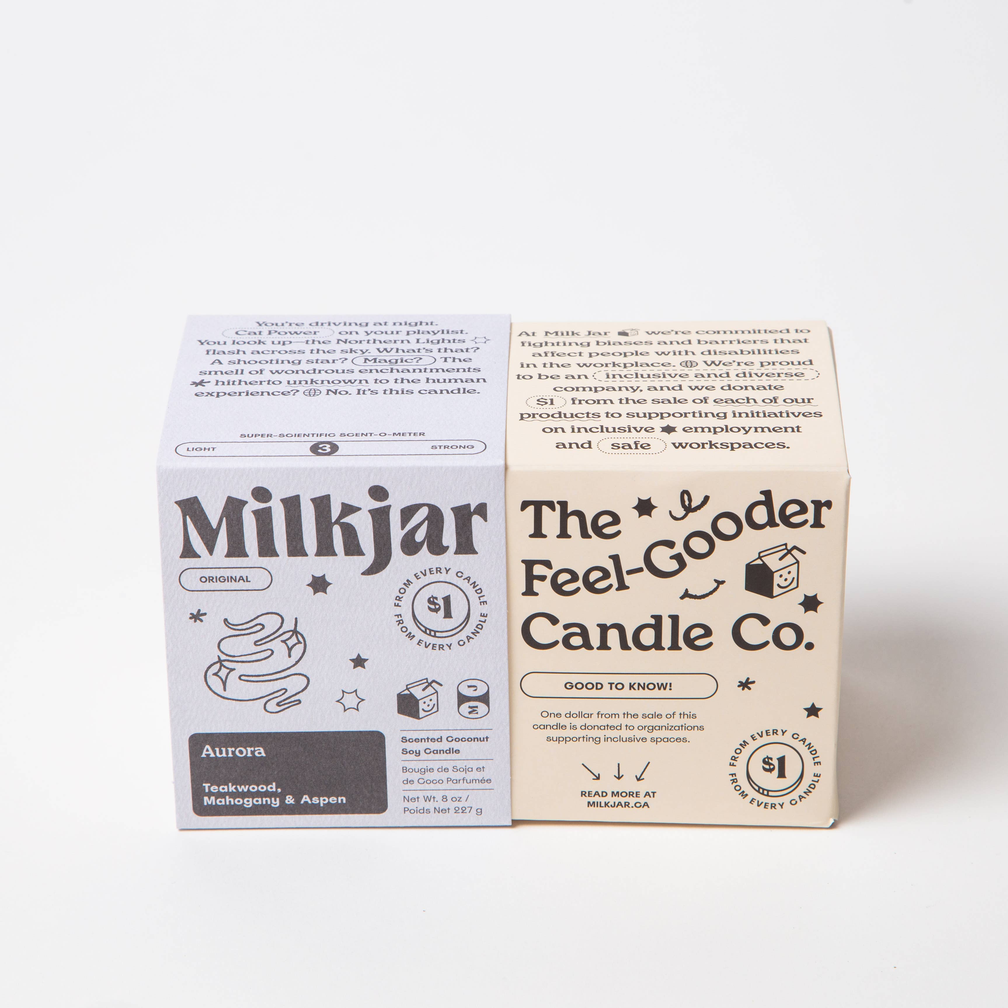 Milk Jar Candle Co. - Wholesale Jar/Filled Candle - Aurora - Mahogany Teakwood & Aspen Coconut Soy 8oz Candle6