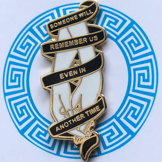 "Someone Will" Sappho's Hands Lesbian Enamel Pin for wholesale by rosefinchie