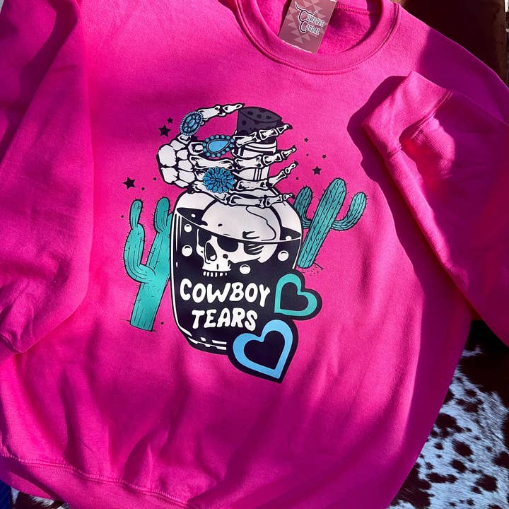 COWBOY TEARS CREWNECK SWEATSHIRT for wholesale by Cowpoke Corral