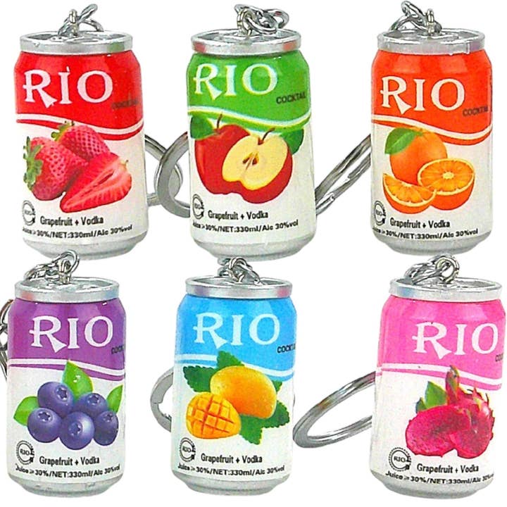 ASSORTED Rio Fruits Soda Can Key Chain KC1013-20 (12PC) for wholesale on Faire1