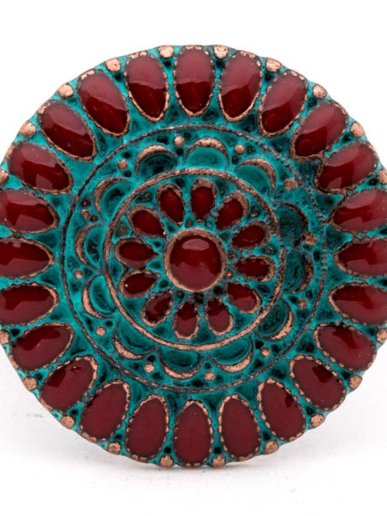 Mix Tone Enamel Western Stretch Ring for wholesale by Artini Accessories