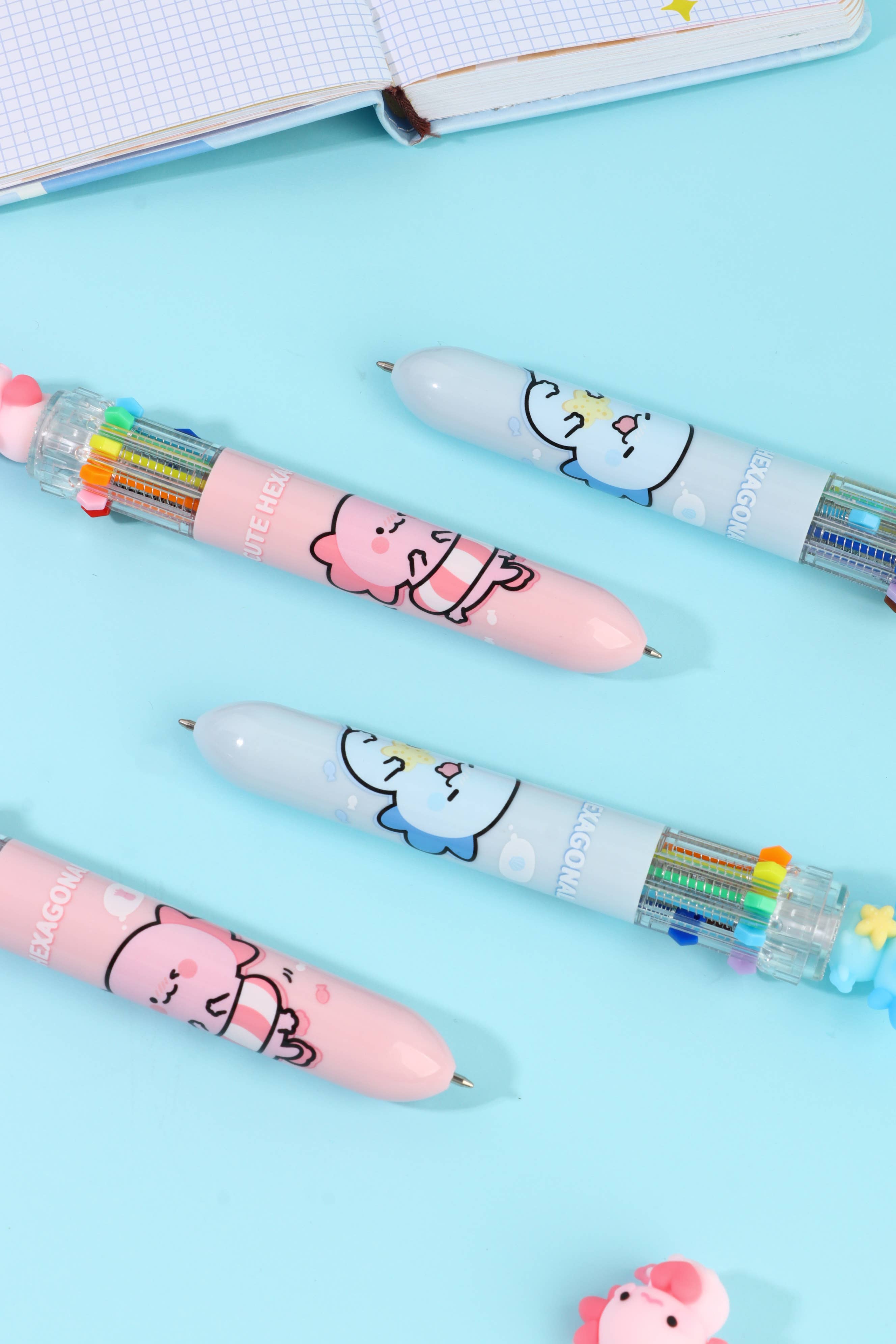 BCmini - Wholesale Pen - 23035 Axolotl 10-Color Retractable Ball Pen-3628