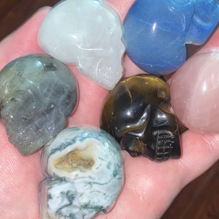 Moon River Designs - Wholesale Spiritual Stone/Crystal - Small Crystal Skulls Mystery Skulls 1.5”3