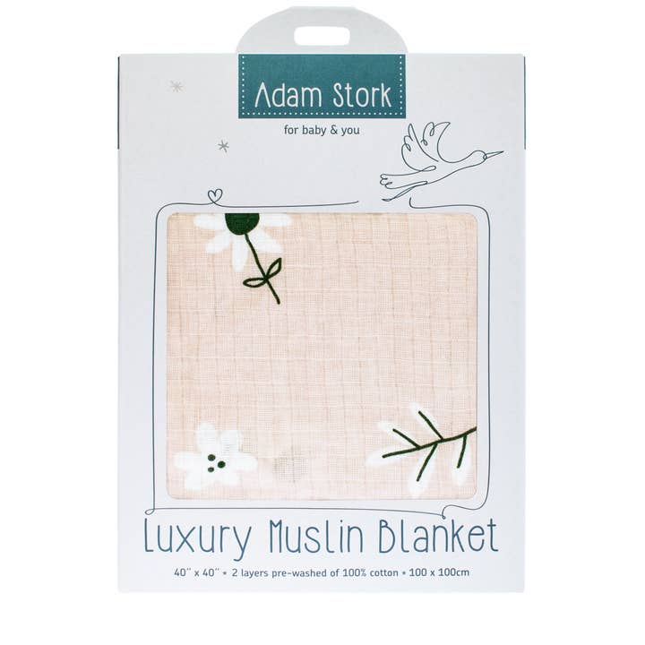 Adam Stork - Wholesale Swaddle - Baby - Muslin Swaddle Blanket for Baby Girls Floral Pink Wildflower3