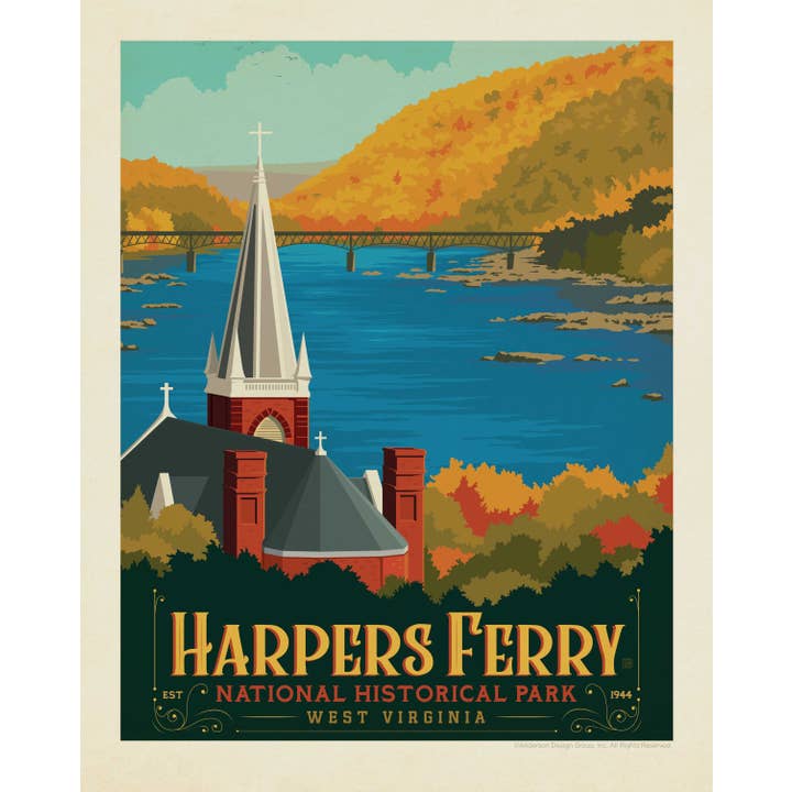 WV Harpers Ferry 8" x 10" Print for wholesale by Tourist Courts
