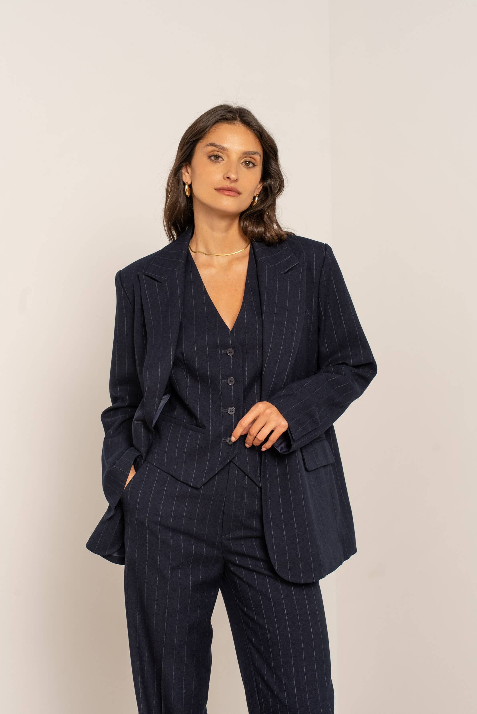 Attentif Paris - Wholesale Blazer - Women's - Oversized pinstripe blazer7