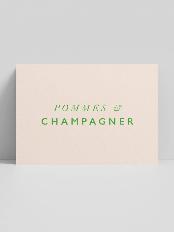 Postcard Fries & Champagne for wholesale by STUDIO LIV