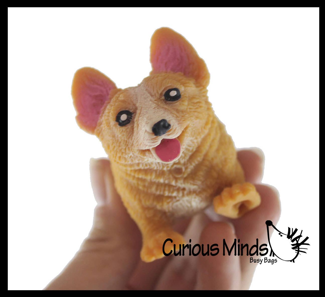 Curious Minds Toys – Engroshandel Klemmelegetøj - Børn og baby – 1 Strækbar Corgi Dog Knust Perle Sandfyldt - Doggy Lover6