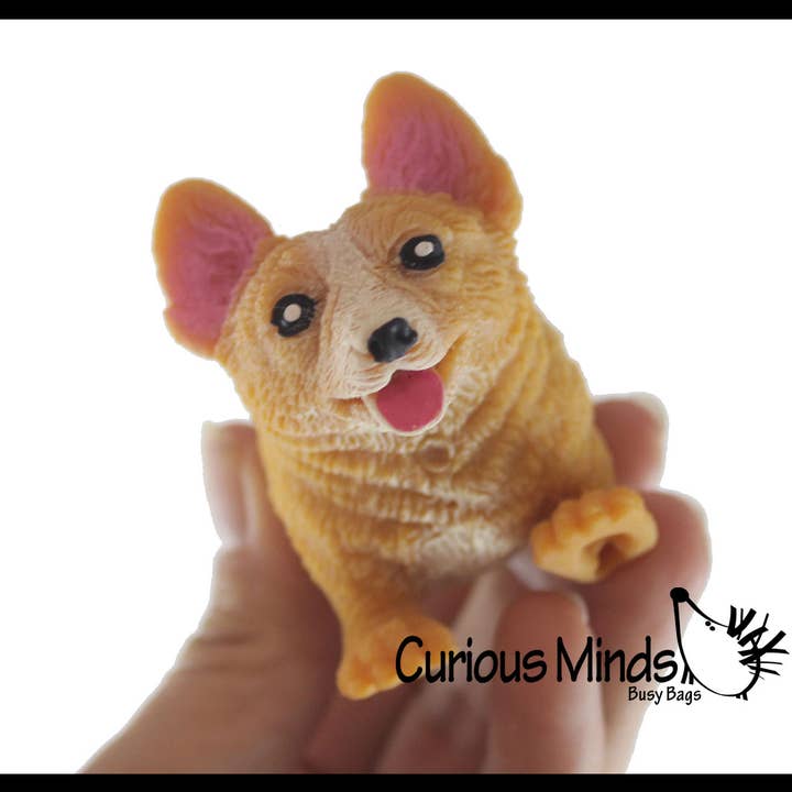 Curious Minds Toys – Engroshandel Klemmelegetøj - Børn og baby – 1 Strækbar Corgi Dog Knust Perle Sandfyldt - Doggy Lover6
