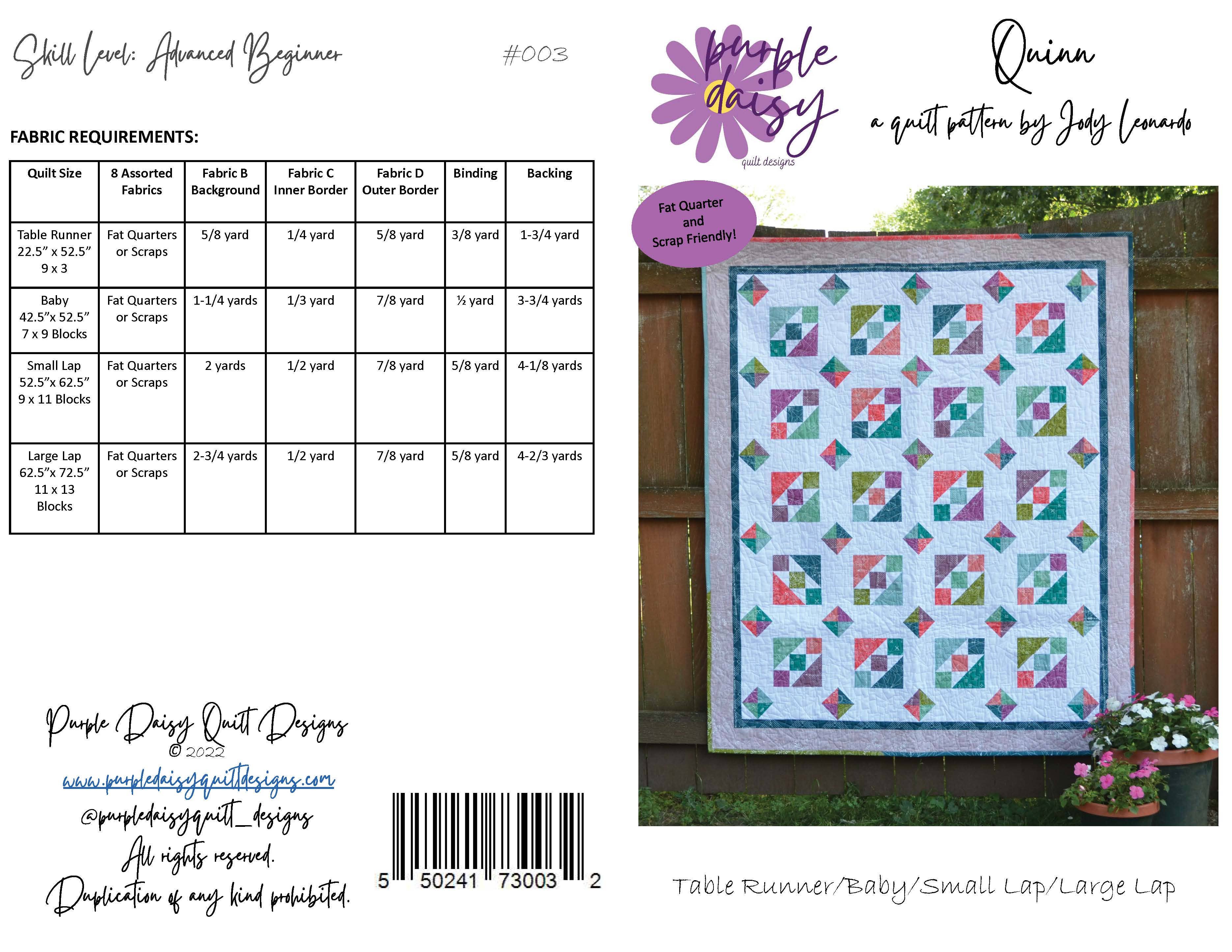 Purple Daisy Quilt Designs - Wholesale Quilt - Quinn Quilt Pattern11
