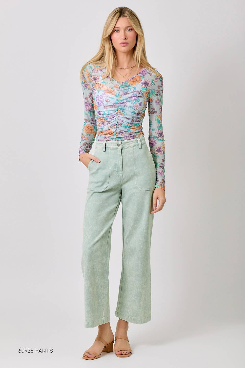 Mystree - Wholesale Blouse - Women's - 60527 Floral Ruching Top 16