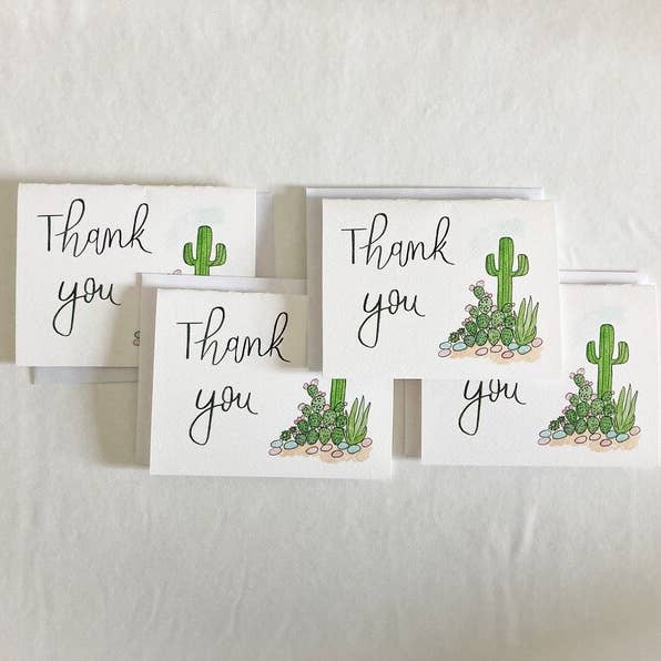 Cartes de remerciement Cactus pour la vente par Scissortail Prints Co.