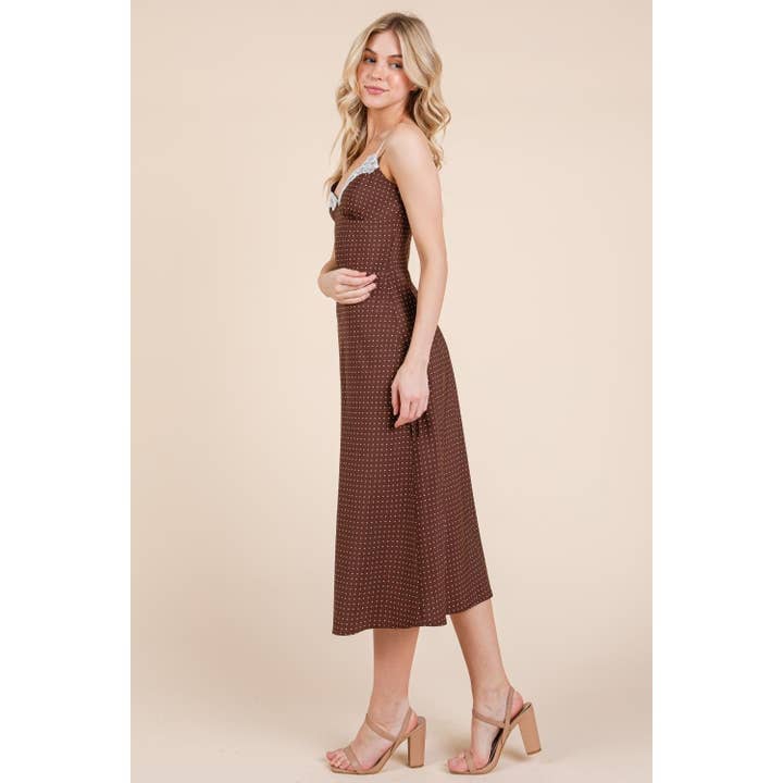 Honey Mango – Großhandel Kleid – Damen – Punktiertes Midikleid21