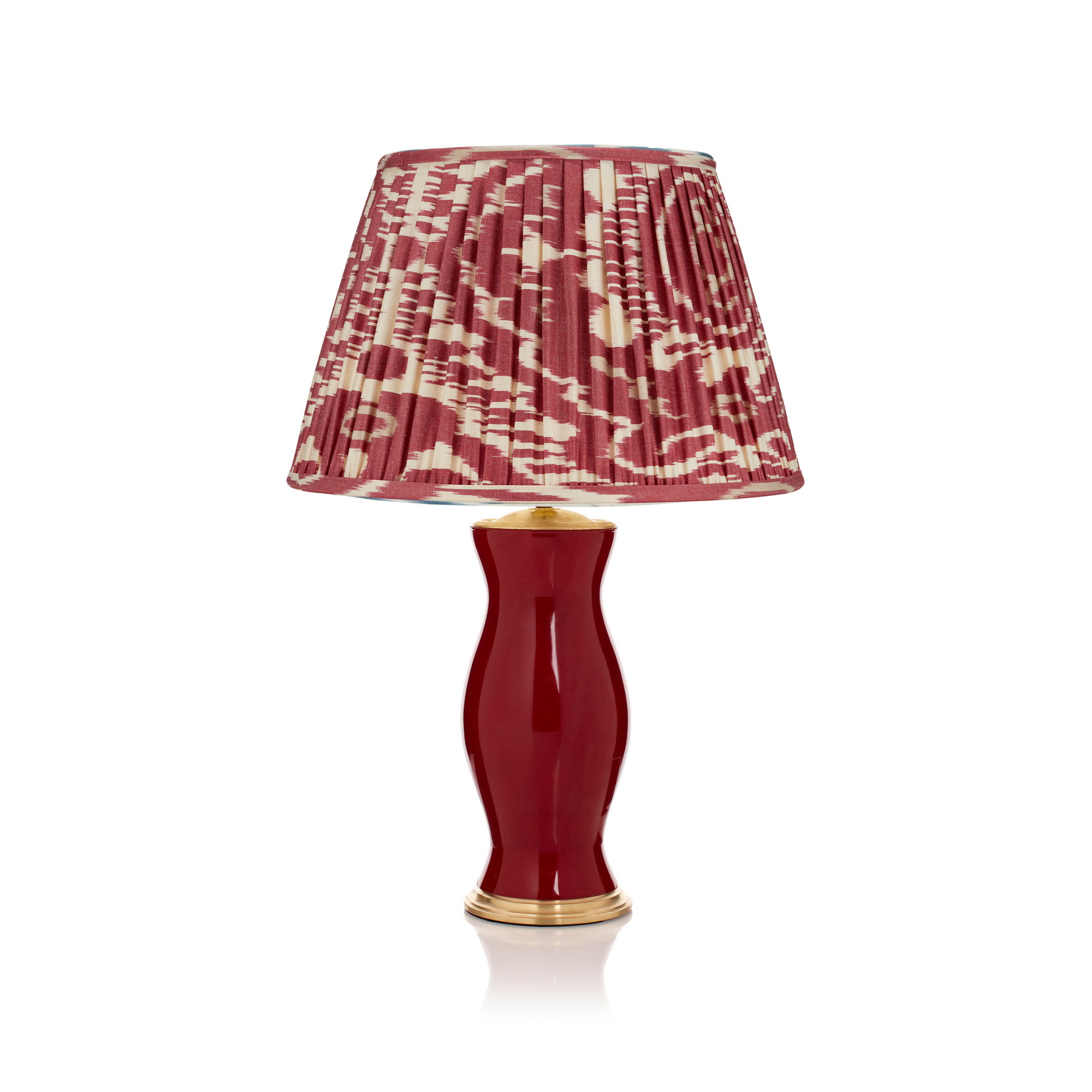 Rosanna Lonsdale - Wholesale Lamp Shade - BURNT RED AND CREAM IKAT LAMPSHADE16