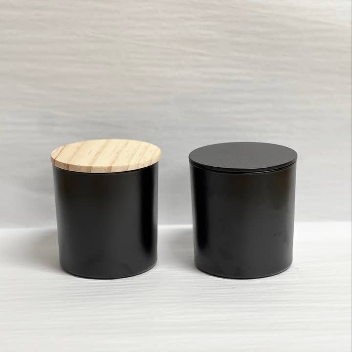 Dreamy Gallery Candle Co - Wholesale Candle Holder - Wood Lids /Set of 12/ Black Wood Lid/ Natural Wood Lid
