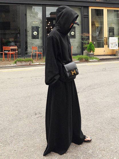 FurDecoration - Wholesale Pants - Women's - Loose Urban Gray Wide Leg Elastic Waist Pants11