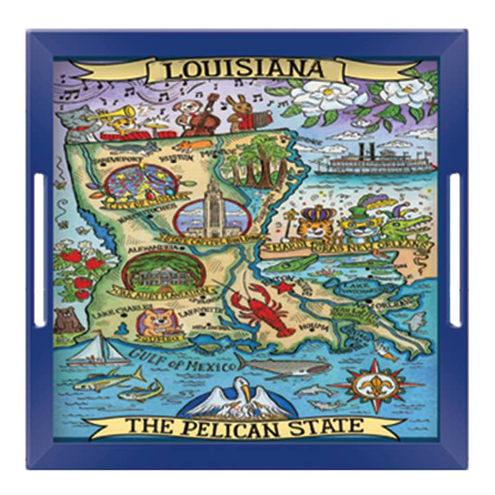 Bandeja de recuerdos de Luisiana con asa para venta al por mayor de Certified International