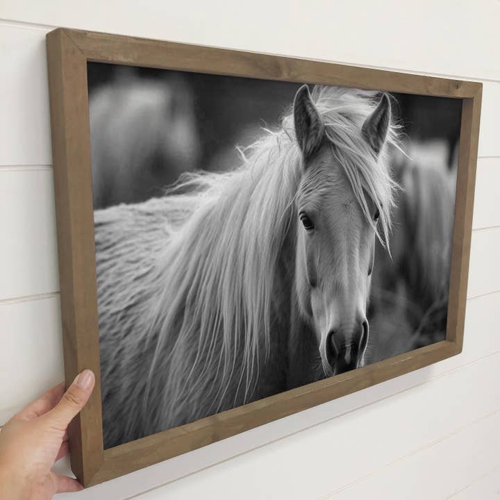 Hangout Home - Wholesale Foto - Paardenzijde geveegd haar - Ingelijste dierenfoto - Ranch Art1