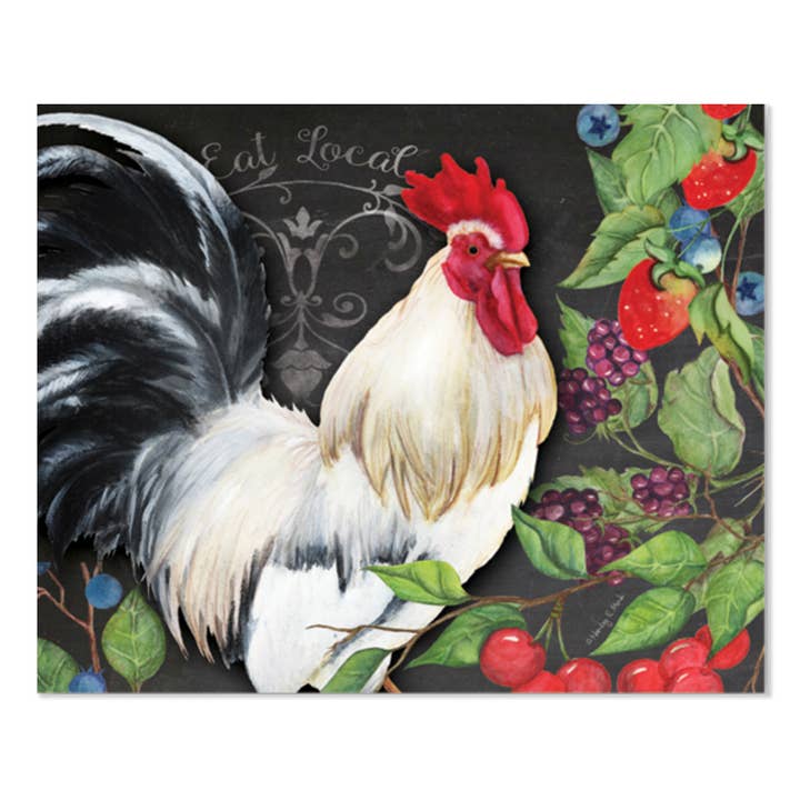 Conimar Promotions - Wholesale Cutting Board - "White Rooster" Designer Flexible Cutting Board Mat