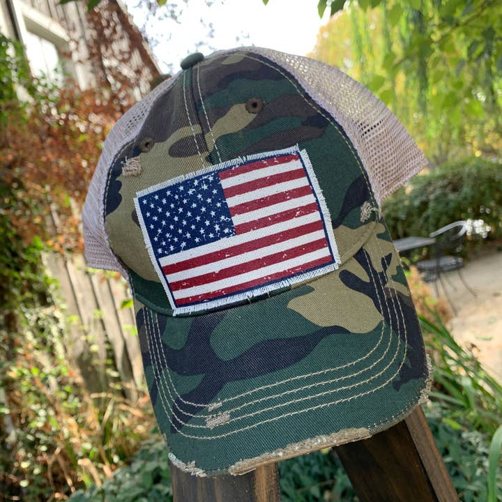 Vintage Life – wholesale Truckerkeps – Unisex – Amerikanska flaggan USA nödställda Trucker Hat Baseball keps