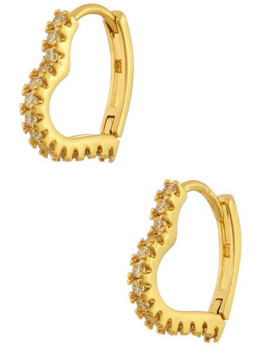 Mini Heart Huggie Earrings for wholesale by Trésor by Tanya
