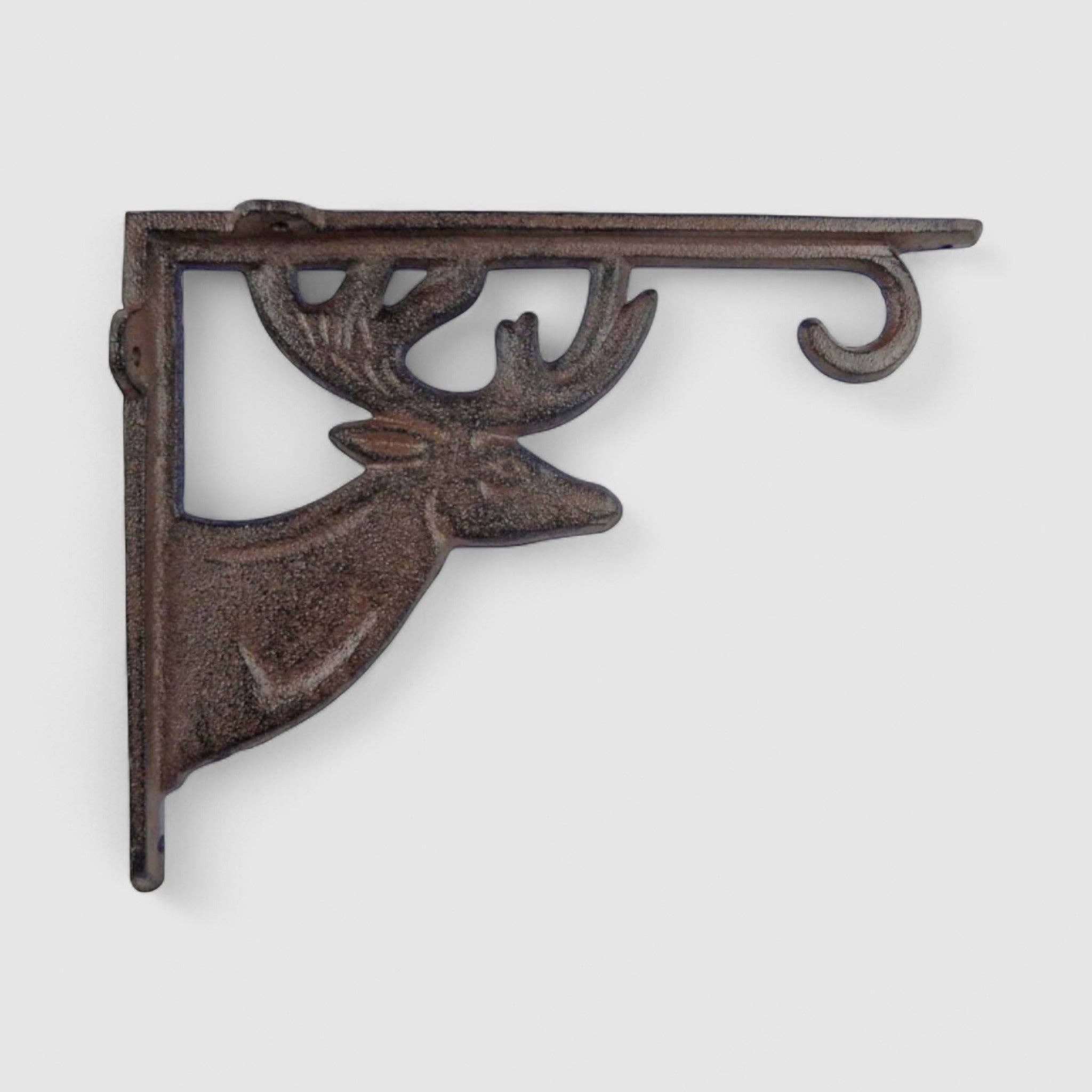 Iron & Blossom - Wholesale Wall Accent - Rustic Cast Iron Deer Bracket - Lodge-Style Shelf Support1