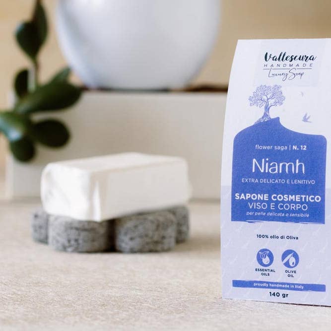 NIAMH Maxi Naturseife 140 g für den Großhandel von Vallescura Handmade