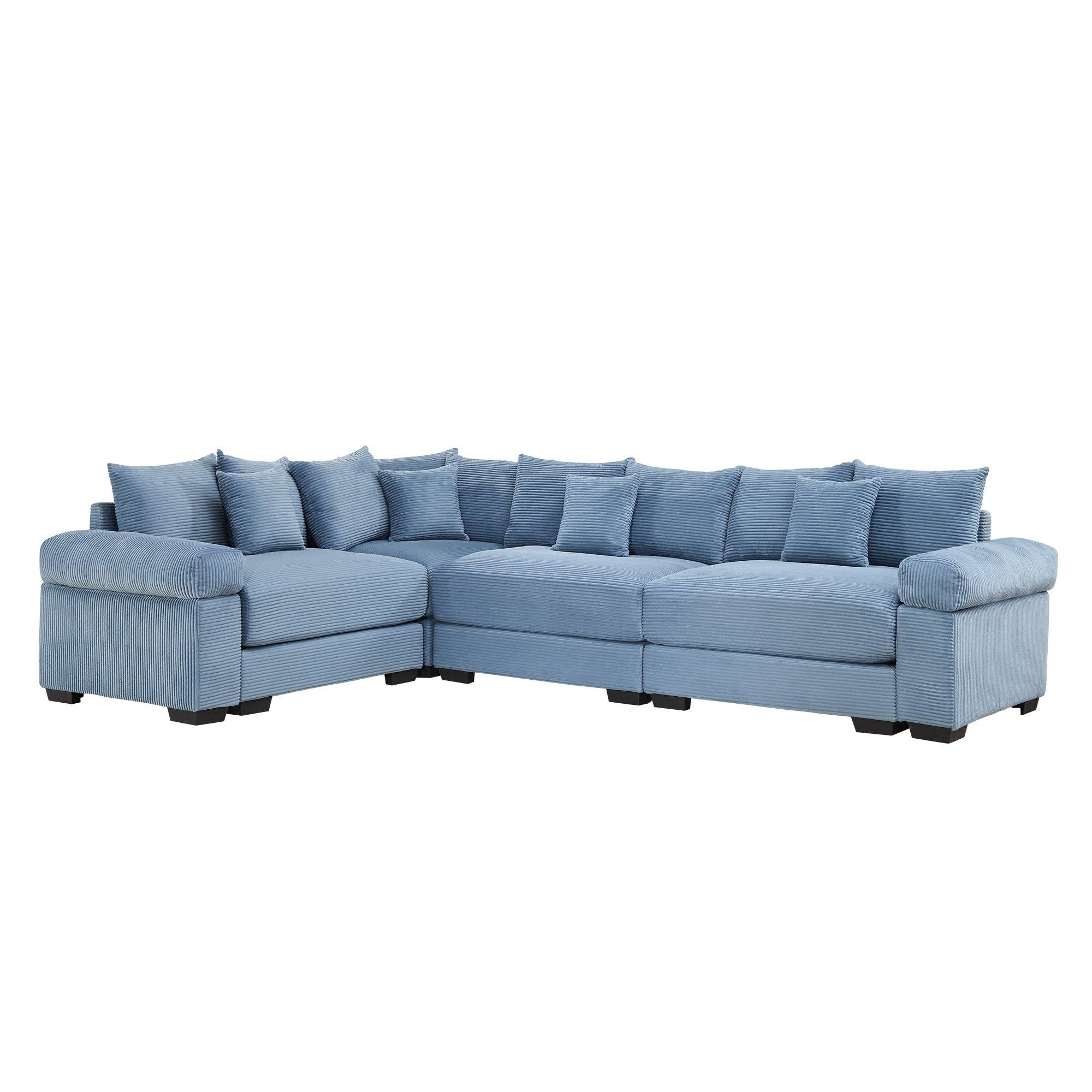 39F Inc. - Wholesale Sofa - Oversized Blue Cloud Modular Sectional Couch (13 Pillows)15