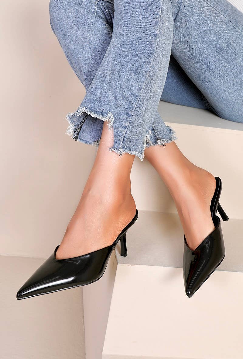 Joia Paris - Wholesale Mules - Women's - Low Heel Pointed Toe Mule with Back Straps DA-21110