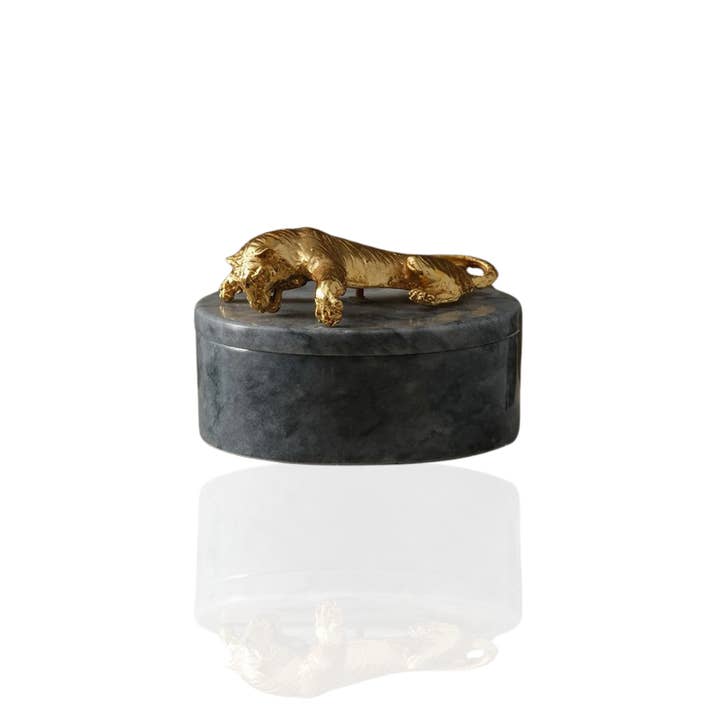 Scatola in Marmo Tigre Dorato, Contenitore Decorativo Fatto a Mano per la vendita all'ingrosso da parte di MARLETH