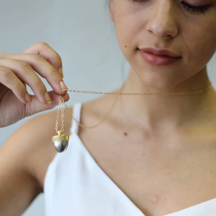 Silk Purse, Sow's Ear – wholesale Locket necklace – Acorn Locket Necklace