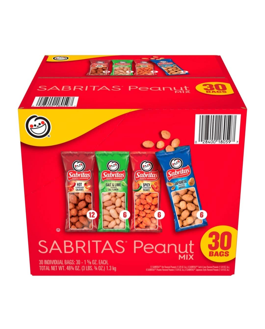 Majestic Wholesale - Wholesale Nuts - Sabritas Variety Pack Peanuts 30ct Flamin’ Hot Lime Picante