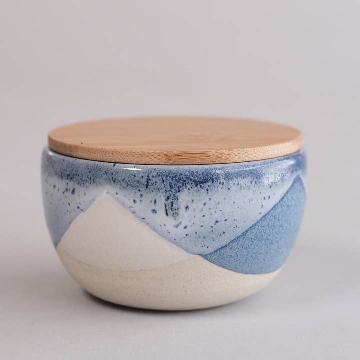 FHAR Studio - Wholesale Salt Mill - core - Salt Cellar with Bamboo Lid - Handmade porcelain 4