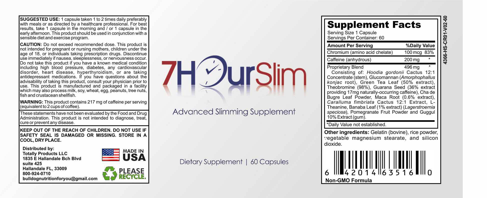 Totally Products - Wholesale Oral Supplement/Vitamin - 7Hour Slim Weight Loss and Calorie Burner (60 capsules)3