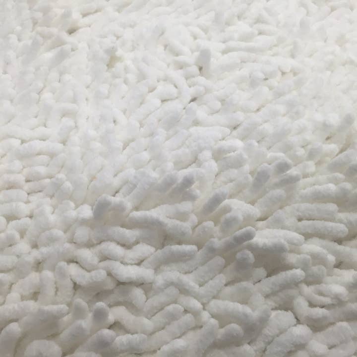 Tache Solid White Ivory 100% Cotton Chenille Runner, Doormats, All Area Rug for wholesale by Tache Home Fashion