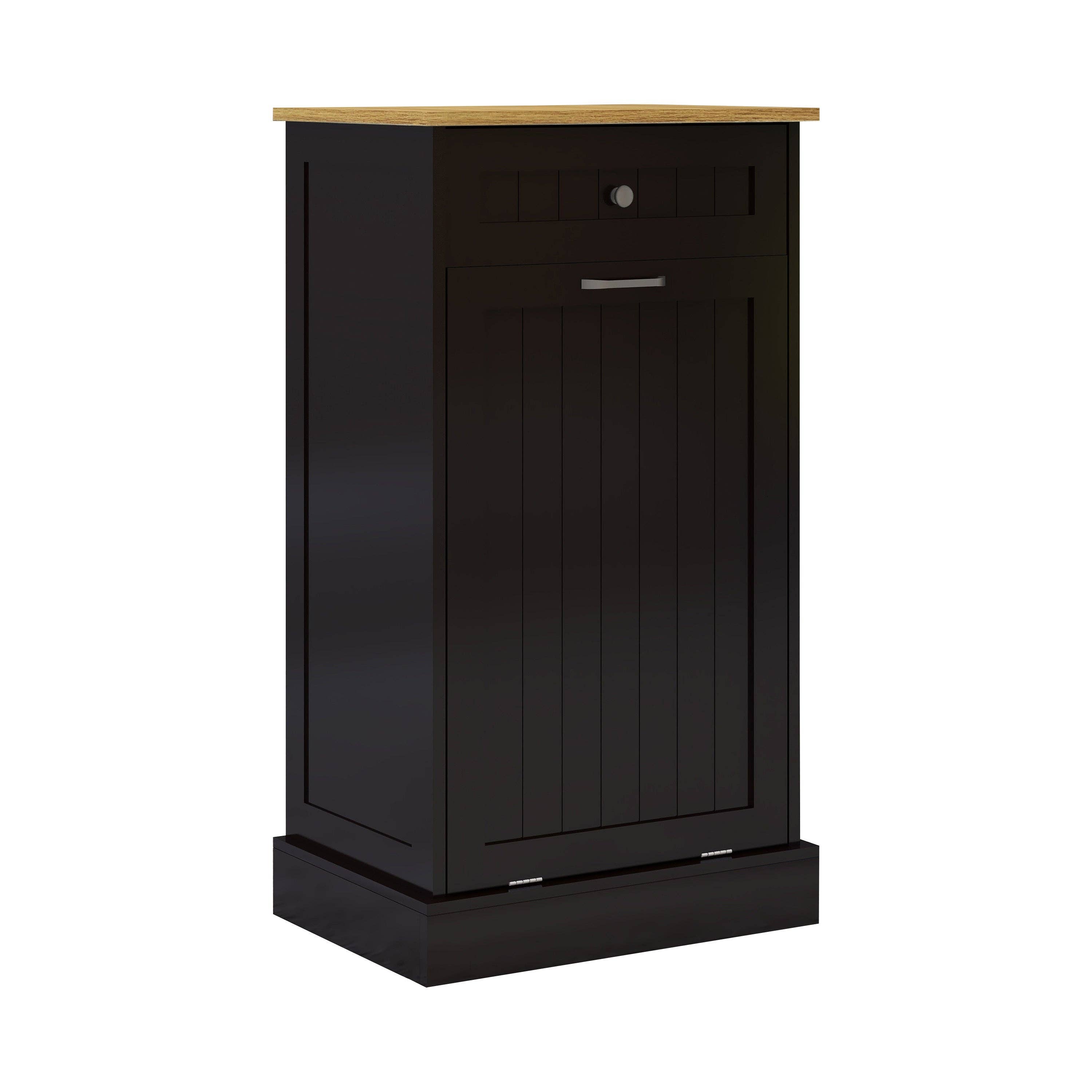 39F Inc. - Vente Armoire - Armoire à déchets basculante noire avec tiroir et rangement10