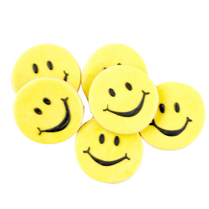 Smiling Face Cookies for wholesale by Sweet Sanctions LLC
