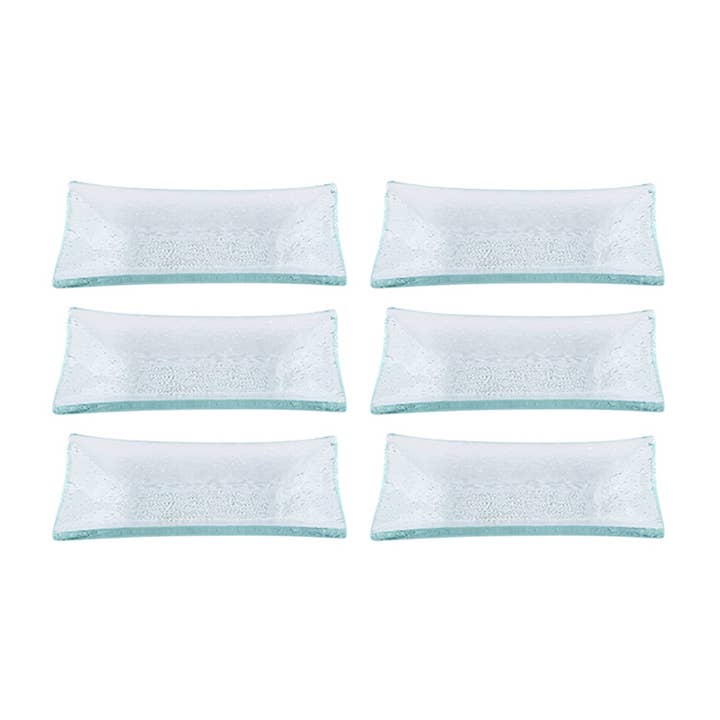 Glass Dinnerware 4.25" x 2.5" x h:0.5" 1 oz. Rectangular Clear Glass Ramekin (Set of 6) for wholesale by TURGLA HOME