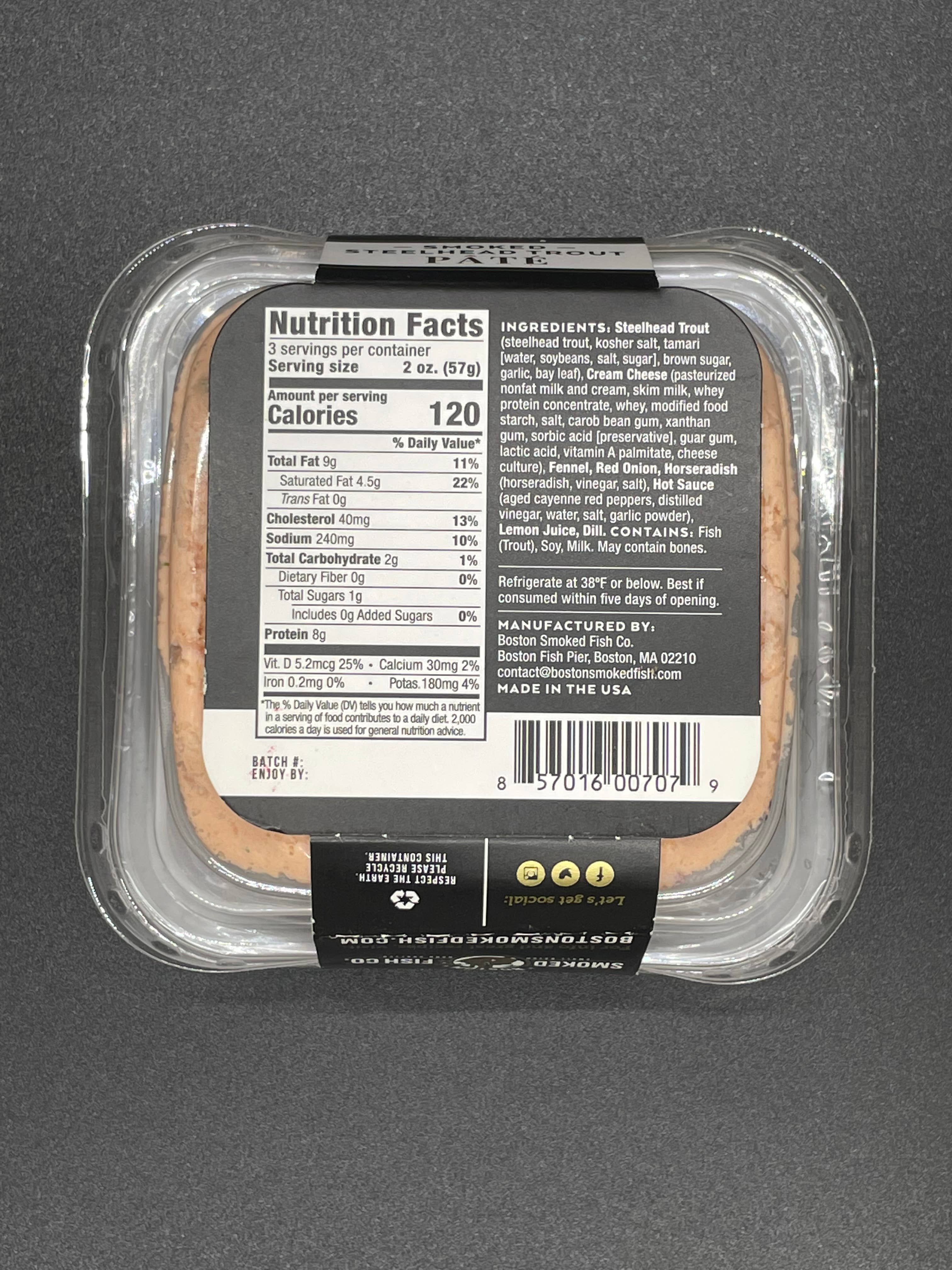 Boston Smoked Fish - Wholesale Fish/Seafood - Smoked Steelhead Trout Pâté1