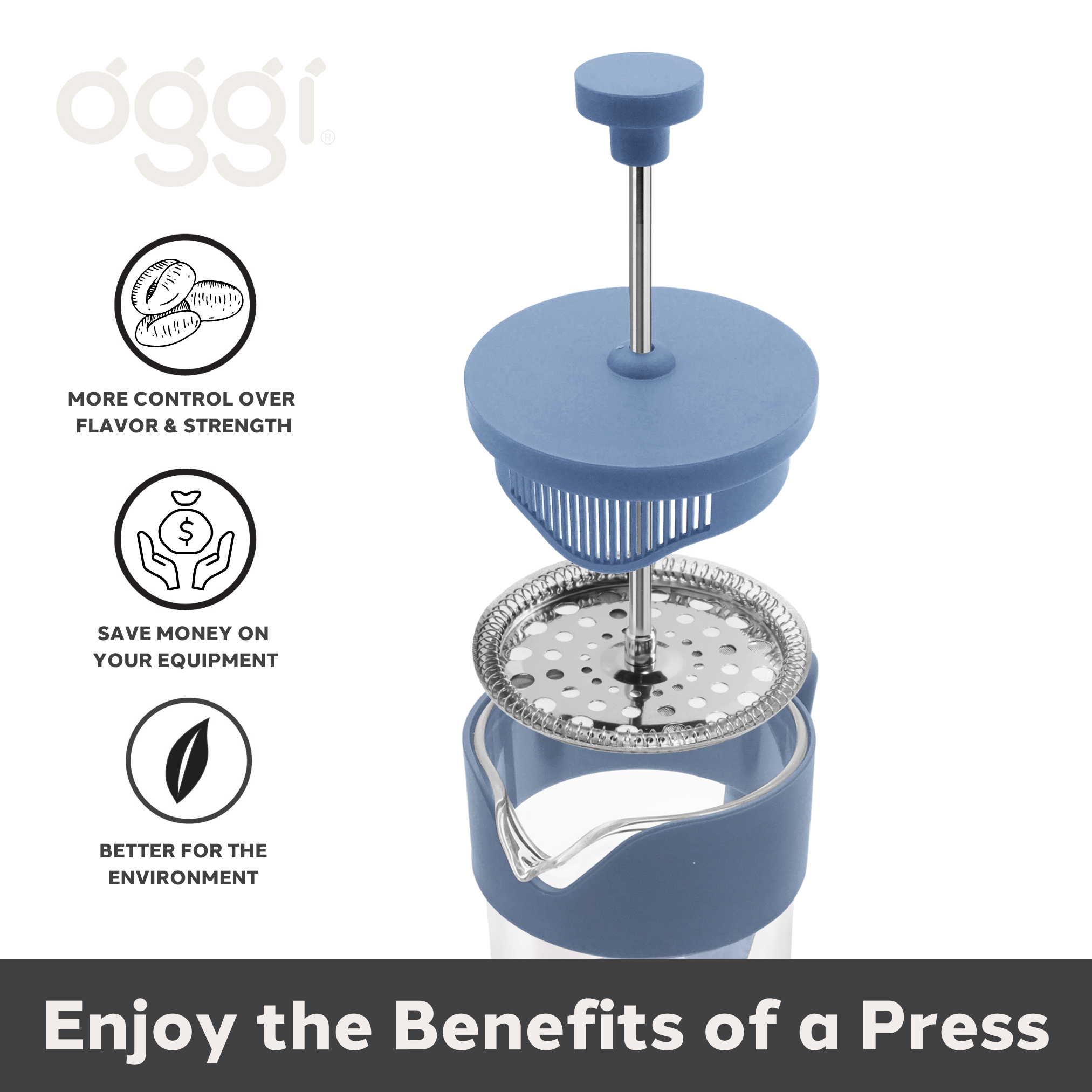 Oggi - Vendita all'ingrosso Caffettiere French press - Caffettiera a stantuffo in vetro borosilicato da 5 tazze (600 ml, 20 oz)17