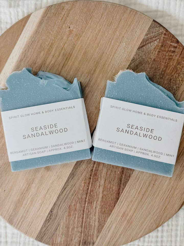 Seaside Sandalwood - Handcrafted Artisan Soap Bar for wholesale by Spirit Glow Home & Body Essentials